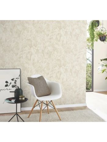 PAPEL DE PAREDE WILER RENO - FOLHAGEM TROPICAL BEGE NATURAL 1