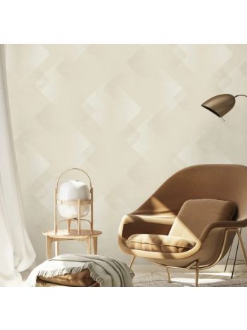 PAPEL DE PAREDE WILER BAVÁRIA - GEOMÉTRICO LOSANGO BEGE (COM BRILHO) 1