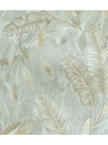 PAPEL DE PAREDE KANTAI ADI TARE 2 - FOLHAGEM CINZA E BEGE (BRILHO) AD200302R 1