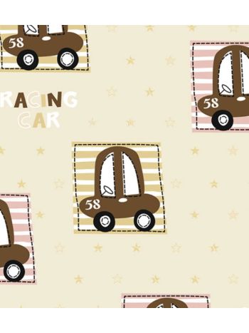 PAPEL DE PAREDE KANTAI HELLO KIDS - DESENHO DE CARROS BEGE HK223401R 1