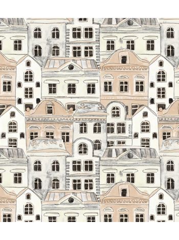 PAPEL DE PAREDE KANTAI HELLO KIDS - CIDADE DESENHADA BEGE HK223903R 1