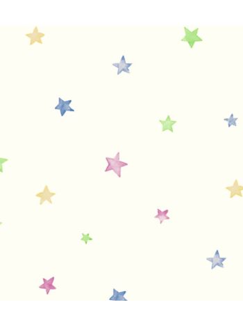 PAPEL DE PAREDE KANTAI HELLO KIDS - ESTRELAS OFF-WHITE E COLORIDO HK224201R 1