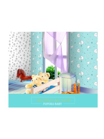 PAPEL DE PAREDE WILER FOFURA BABY - URSINHO E COELHINHO 1