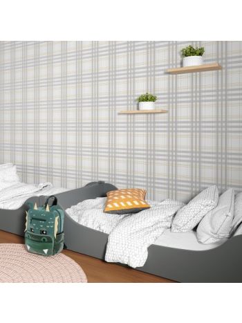 PAPEL DE PAREDE PRONTA ENTREGA - XADREZ CINZA 1