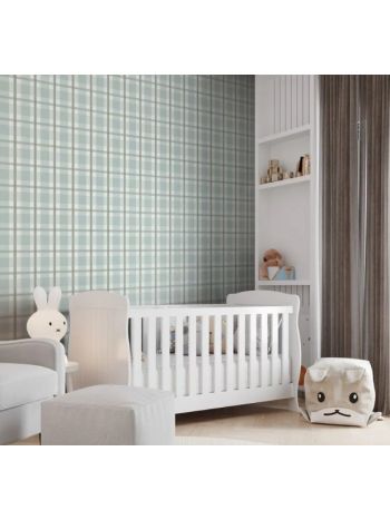 PAPEL DE PAREDE BOBINEX REVOADA - XADREZ QUADROS VERDE MENTA 4449 1