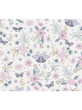 PAPEL DE PAREDE INFANTIL JARDIM DAS BORBOLETAS ROSA - COLEÇÃO PETIT 1