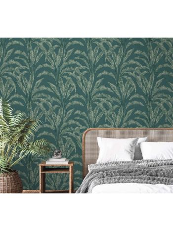 PAPEL DE PAREDE WILER LE JARDIN - PALMEIRA ELEGANTE VERDE ESMERALDA M61914 1