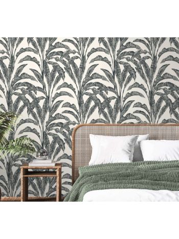 PAPEL DE PAREDE WILER LE JARDIN - PALMEIRA ELEGANTE CINZA M61919 1