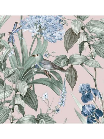 PAPEL DE PAREDE WILER LE JARDIN - FLORES E PASSÁROS ROSA M64703 1