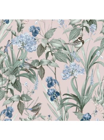 PAPEL DE PAREDE WILER LE JARDIN - FLORES E PASSÁROS ROSA M64703 1