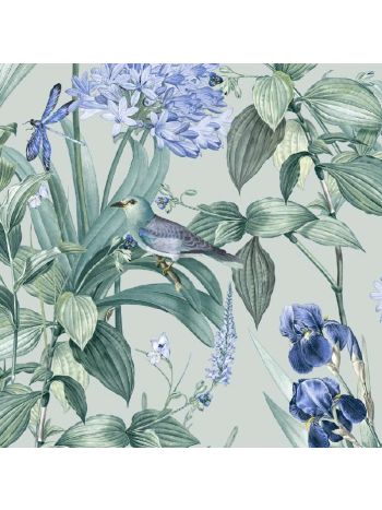 PAPEL DE PAREDE WILER LE JARDIN - FLORES E PASSÁROS VERDE M64714 1