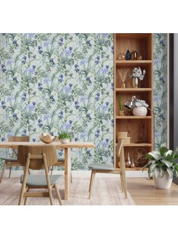 PAPEL DE PAREDE WILER LE JARDIN - FLORES E PASSÁROS VERDE M64714 1