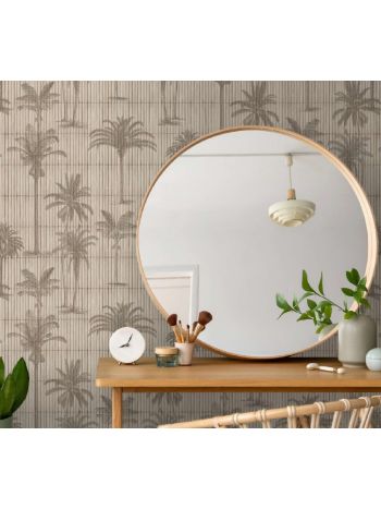 PAPEL DE PAREDE WILER LE JARDIN - PALMEIRAS EM BAMBUU BEGE ACINZENTADO M68707 1