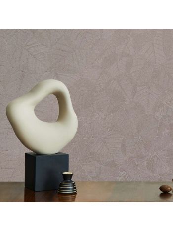 PAPEL DE PAREDE WILER LE JARDIN - FOLHAGEM TEXTURIZADA PRATA VELHO (COM BRILHO) M69803 1