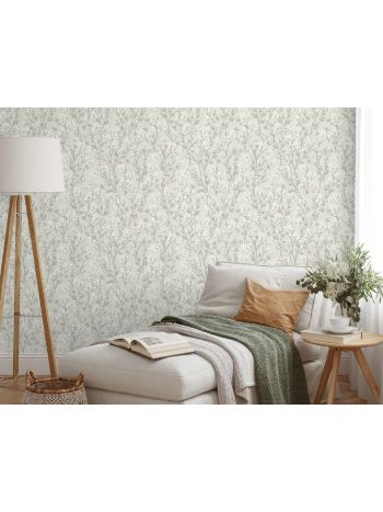 PAPEL DE PAREDE WILER LE JARDIN - FLORES DO CAMPO CINZA M88014 1