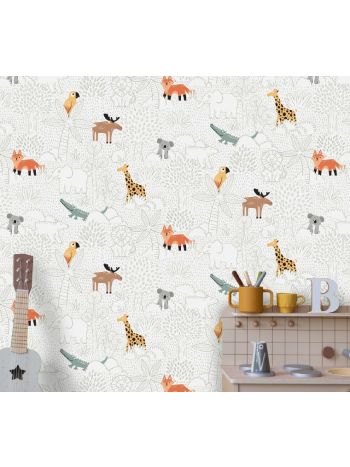 PAPEL DE PAREDE INFANTIL SAFARI ENCANTADO - COLEÇÃO PETIT 1