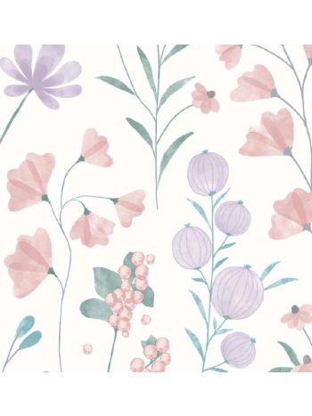 PAPEL DE PAREDE WILER LE JARDIN - FLORES AQUARELADAS LILÁS M88306 1