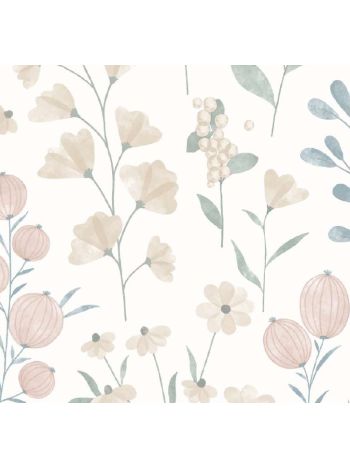 PAPEL DE PAREDE WILER LE JARDIN - FLORES AQUARELADAS ROSA M88307 1