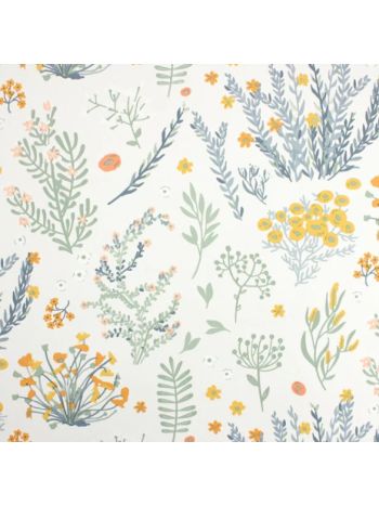 PAPEL DE PAREDE INFANTIL FLORAL DELICADO VERDE E AMARELO - COLEÇÃO PETIT 1