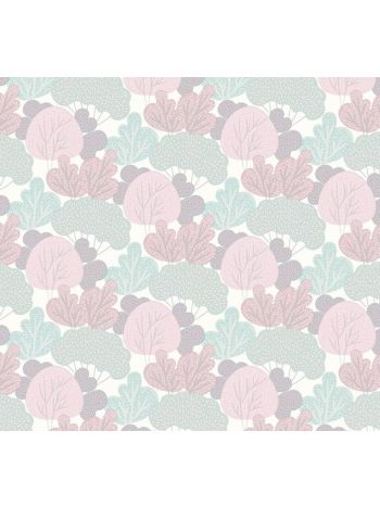 PAPEL DE PAREDE INFANTIL FOLHAGENS BABY ROSA - COLEÇÃO PETIT 1