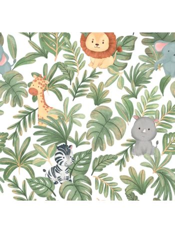 PAPEL DE PAREDE WILER BAMBINE - SAFARI BABY VERDE BA0004 1