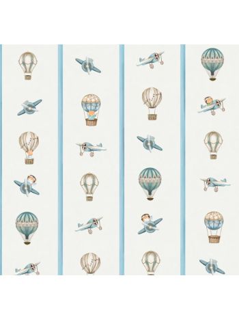 PAPEL DE PAREDE WILER BAMBINE - LISTRAS AVIADOR AZUL BA0009 1