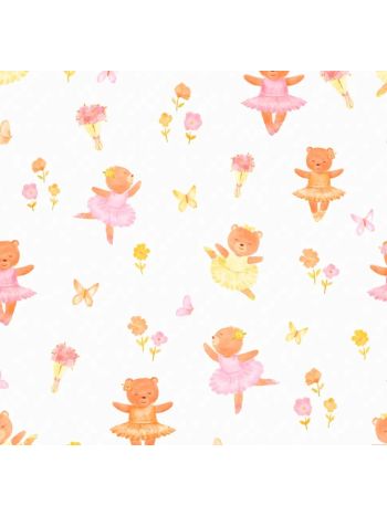 PAPEL DE PAREDE WILER BAMBINE - URSINHA BAILARINA ROSA BA0029 1