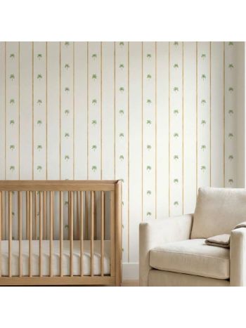 PAPEL DE PAREDE WILER BAMBINE - COQUEIROS E LISTRAS BEGE BA0030 1