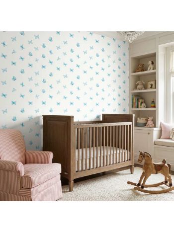 PAPEL DE PAREDE WILER BAMBINE - BORBOLETAS AZUL BA0044 1