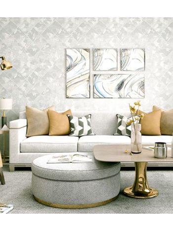 PAPEL DE PAREDE WILER COLORKEY - GEOMÉTRICO CINZA E PRATA COL1001 1