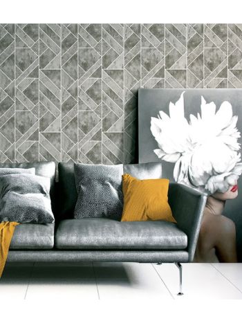 PAPEL DE PAREDE WILER COLORKEY - GEOMÉTRICO CINZA ESCURO (BRILHO) COL1016 1