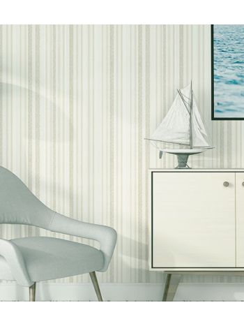 PAPEL DE PAREDE WILER COLORKEY - LISTRAS BEGE E PRATA (BRILHO) COL1071 1