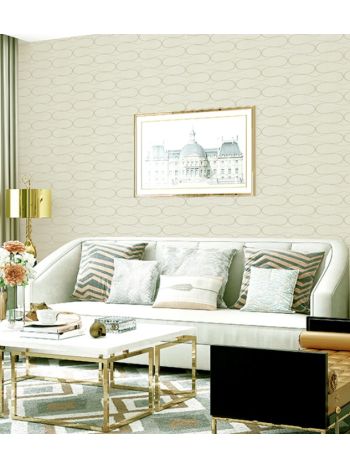 PAPEL DE PAREDE WILER ESSENCIAL - GEOMÉTRICO BEGE COM DOURADO ESS1009 1