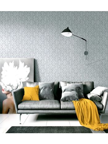 PAPEL DE PAREDE WILER ESSENCIAL - GEOMÉTRICO CINZA ESCURO 1