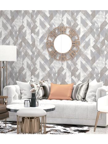 PAPEL DE PAREDE WILER ESSENCIAL - GEOMÉTRICO CINZA E BRANCO 1