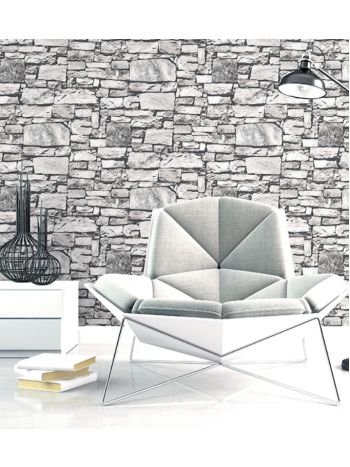 PAPEL DE PAREDE WILER ESSENCIAL - PEDRA CINZA ESS1054 1