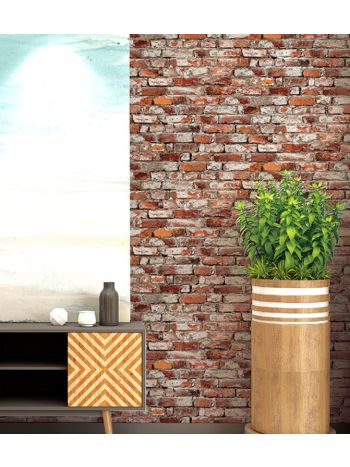 PAPEL DE PAREDE WILER ESSENCIAL - TIJOLINHO LARANJA ESS1064 1