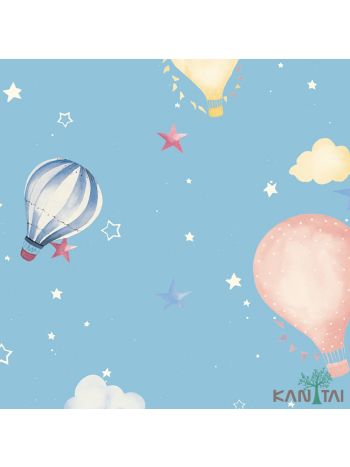 PAPEL DE PAREDE KANTAI HELLO KIDS - BALÃO AZUL CLARO 1