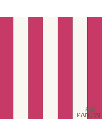 PAPEL DE PAREDE KANTAI STONE AGE 2 - LISTRAS ROSA E BRANCO 1