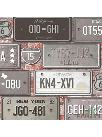 PAPEL DE PAREDE KANTAI STONE AGE 2 - PLACAS DE CARROS CINZA 1