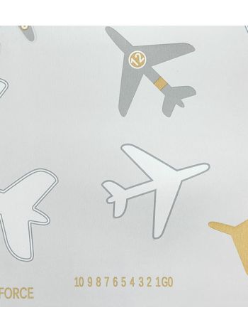 PAPEL DE PAREDE KANTAI YOYO 2 - AVIÃO CINZA E BEGE YY204202R 1