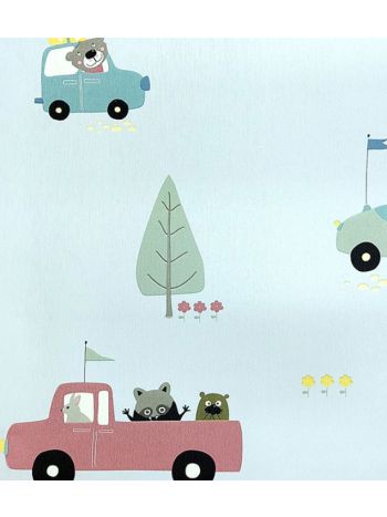 PAPEL DE PAREDE KANTAI YOYO 2 - BICHINHOS E CARROS YY204303R 1