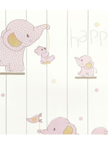 PAPEL DE PAREDE KANTAI YOYO 2 - ELEFANTE ROSA YY204701R 1