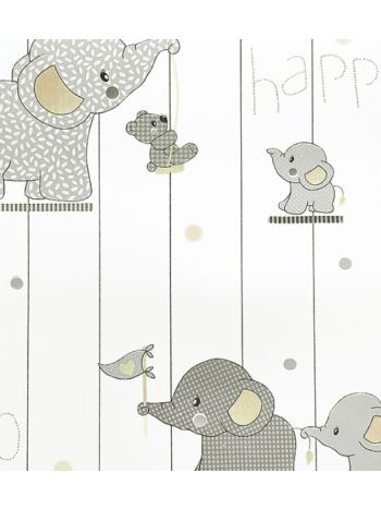 PAPEL DE PAREDE KANTAI YOYO 2 - ELEFANTE CINZA YY204704R 1