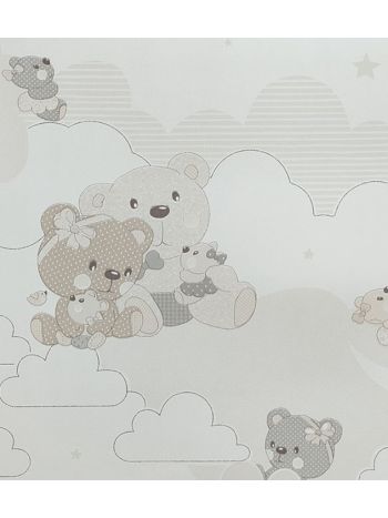 PAPEL DE PAREDE KANTAI YOYO 2 - URSINHOS BEGE E CINZA YY204803R 1