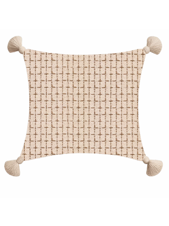 Capa de Almofada Anattex Terrá Loubat Bege 007 45x45cm Decorativa com Pompom 1